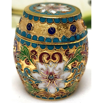 CLOISONNE BOX21 1.75"X2" TURQUOISE